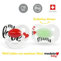 Medela Baby Dag & Night Vanaf 18 Maanden DUO Sig Nature 4 Stuks In Wit, Rood -Lief En Klein medela baby dag amp night vanaf 18 maanden duo sig nature 4 stuks in wit rood a310969 2