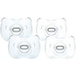 Medela Baby Soft Silicone 0-6 Maanden DUO In Lichtblauw En Transparant, 4 Stuks