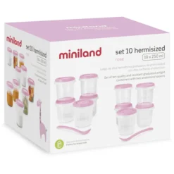 Miniland Bewaarpot Set 10 Hermisized Roos -Lief En Klein miniland bewaarpot set 10 hermisized roos a344295 2