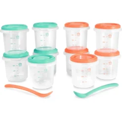 Miniland Bewaarverpakking Set 10 Hermisized Groen/ Orange 250 Ml