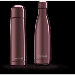 Miniland MyBaby&me Deluxe Thermosfles Roségoud 500ml -Lief En Klein miniland mybabyme deluxe thermosfles rosegoud 500ml a265715 3