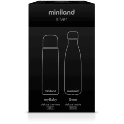 Miniland MyBaby&me Deluxe Thermosfles Zilver 500ml -Lief En Klein miniland mybabyme deluxe thermosfles zilver 500ml a265713 4