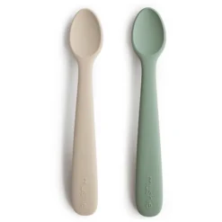 Mushie Siliconenlepel, Cambridge Blauw/Verandering Sand -Lief En Klein mushie siliconenlepel cambridge blauw verandering sand a399508 3