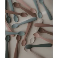 Mushie Siliconenlepel Stone /Cloudy Mauve -Lief En Klein mushie siliconenlepel stone cloudy mauve a399502 3