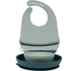 Nattou Eet Leren Set + Slabbetje Groen -Lief En Klein nattou eet leren set slabbetje groen a360470 2