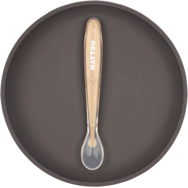 Nattou Eetset 2 Stuks Aubergine / Perzik 3 Nattou Eetset 2 Stuks Aubergine / Perzik - Afbeelding 3