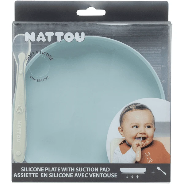 Nattou Eetset 2 Stuks Blauw/groen 4 Nattou Eetset 2 Stuks Blauw/groen - Afbeelding 4