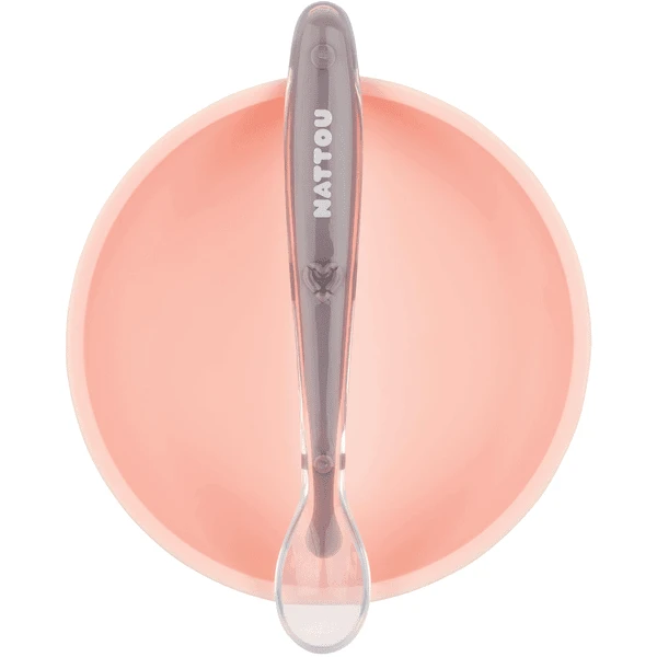 Nattou Eetset 2 Stuks Lichtroze / Aubergine 4 Nattou Eetset 2 Stuks Lichtroze / Aubergine - Afbeelding 4