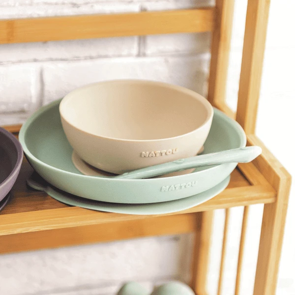 Nattou Eetset 3 Stuks Sand /Groen 3 Nattou Eetset 3 Stuks Sand /Groen - Afbeelding 3