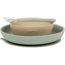 Nattou Eetset 3 Stuks Sand /Groen