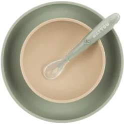 Nattou Eetset 3 Stuks Sand /Groen 8 Nattou Eetset 3 Stuks Sand /Groen -Lief En Klein nattou eetset 3 stuks sand groen a345932 3