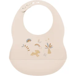 Nattou Silicone Slabbetje Bedrukt Beige