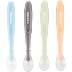 Nattou Siliconen Set 4 Lepels + Etui
