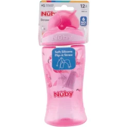 Nuby Nûby Drinkrietfles Soft Flip-It 360ml Vanaf 12 Maanden, Roze -Lief En Klein nuby drinkrietfles soft flip it 360ml vanaf 12 maanden roze a349801 2