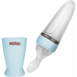 Nuby Nûby Speciale PP Voedingslepel Met Silicone Voederbakje 90 Ml In Blauw -Lief En Klein nuby speciale pp voedingslepel met silicone voederbakje 90 ml in blauw a309290 3