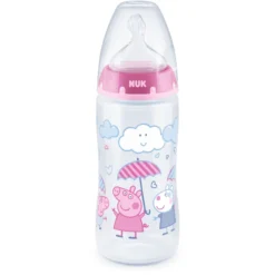 NUK Babyfles First Choice + Peppa Pig Met Temperatuur Control , 6-18 Maanden, 300 Ml, In Roze