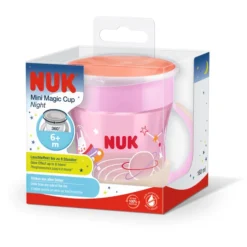 NUK Drinkbeker Mini Magic Beker Night , 160ml, Roze -Lief En Klein nuk drinkbeker mini magic beker night 160ml roze a402329 2