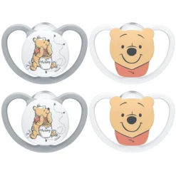 NUK Dummies Space Disney Winnie De Poeh Gr. 1, 0 - 6 Maanden 4 Stuks