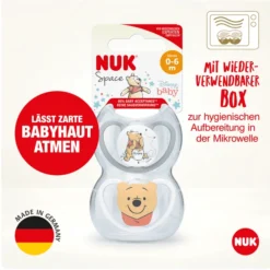 NUK Dummies Space Disney Winnie De Poeh Gr. 1, 0 - 6 Maanden 4 Stuks -Lief En Klein nuk dummies space disney winnie de poeh gr 1 0 6 maanden 4 stuks a299620 3
