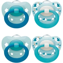 NUK Fopspeen Sig Nature , Jongen Maat 1, 4 Stuks