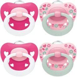 NUK Fopspeen Sig Nature , Meisje Gr.3, 4 Stuks