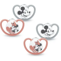 NUK Fopspeen Space Disney "Mickey" 0-6 Maanden 4 St. In Grijs/rood -Lief En Klein nuk fopspeen space disney mickey 0 6 maanden 4 st in grijs rood a329561 3