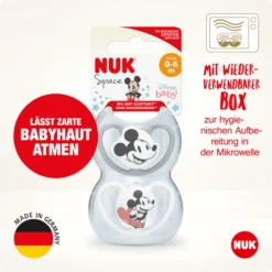 NUK Fopspeen Space Disney "Mickey" 0-6 Maanden, 4 St. In Grijs/wit -Lief En Klein nuk fopspeen space disney mickey 0 6 maanden 4 st in grijs wit a329557 2