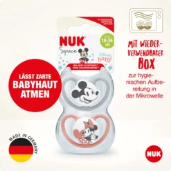 NUK Fopspeen Space Disney "Mickey" 18-36 Maanden, 4 St. In Grijs/rood -Lief En Klein nuk fopspeen space disney mickey 18 36 maanden 4 st in grijs rood a329571 2