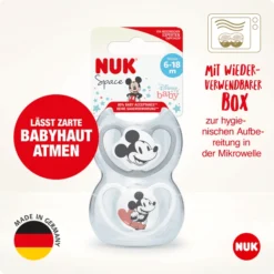 NUK Fopspeen Space Disney "Mickey" 6-18 Maanden, 4 St. In Grijs/wit -Lief En Klein nuk fopspeen space disney mickey 6 18 maanden 4 st in grijs wit a329563 2