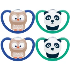 NUK Fopspeen Space Maat 2 Siliconen Uil/panda 4 Stuks