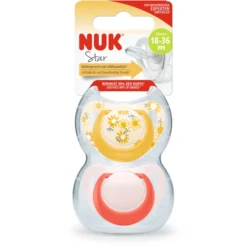 NUK Fopspeen Ster, Maat 3 In Geel/rood -Lief En Klein nuk fopspeen ster maat 3 in geel rood a349867 2