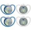 NUK Fopspenen Space Night Maat 3 Siliconen Vos/ Vuurvlieg, 4 Stuks