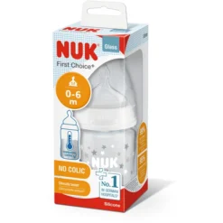 NUK Glazen Fles First Choice ⁺ Vanaf De Geboorte 120 Ml, Temperatuur Control In Een Dubbele Verpakking Wit -Lief En Klein nuk glazen fles first choice vanaf de geboorte 120 ml temperatuur control in een dubbele verpakking wit a329550 2