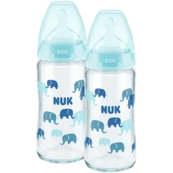 NUK Glazen Fles First Choice ⁺ Vanaf De Geboorte 240 Ml, Temperatuur Control In Een Dubbele Verpakking Blauw -Lief En Klein nuk glazen fles first choice vanaf de geboorte 240 ml temperatuur control in een dubbele verpakking blauw a329554 2