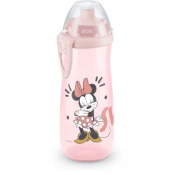 NUK Sportbeker "Minnie" Met Zachte Push-pull Tuit Van Silicone Met Clip, 450 Ml Roze -Lief En Klein nuk sportbeker minnie met zachte push pull tuit van silicone met clip 450 ml roze a329391 3