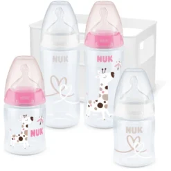 NUK Starter Set First Choice ⁺ Temperatuur Control , Vanaf De Geboorte Roze/wit
