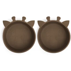 Nuuroo Alex Giraffe Siliconen Schaaltje 2 Stuks, Acorn