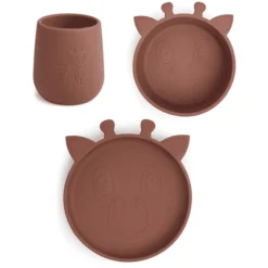 Nuuroo Judi Giraffe 3-delige Serviesset, Mahonie