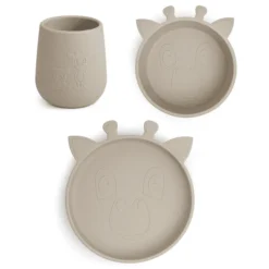 Nuuroo Judi Giraffe Servies Set Van 3, Cobble Stone -Lief En Klein nuuroo judi giraffe servies set van 3 cobble stone a363832 2