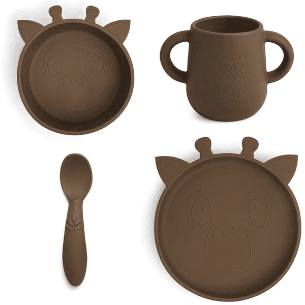Nuuroo Lykke Giraffe 4-delige Serviesset, Eikel 2 Nuuroo Lykke Giraffe 4-delige Serviesset, Eikel - Afbeelding 2