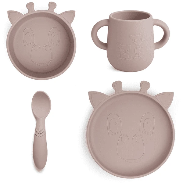 Nuuroo Lykke Giraffe 4-delige Serviesset, Houtrose 1 Nuuroo Lykke Giraffe 4-delige Serviesset, Houtrose