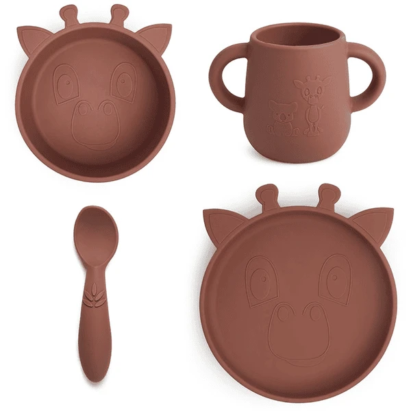 Nuuroo Lykke Giraffe 4-delige Serviesset, Mahonie 1 Nuuroo Lykke Giraffe 4-delige Serviesset, Mahonie