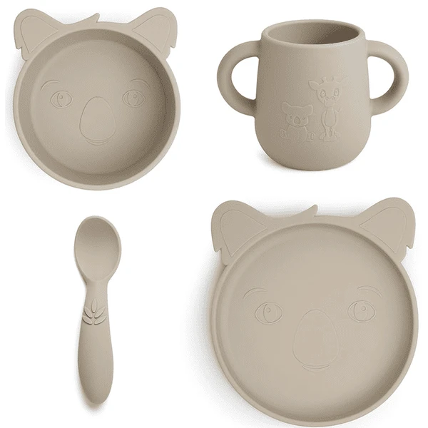 Nuuroo Servies Lykke Koala 4-delig, Cobble Stone 1 Nuuroo Servies Lykke Koala 4-delig, Cobble Stone
