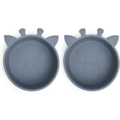 Nuuroo Siliconen Kommetje Alex Giraffe 2 Stuks, Bering Zee