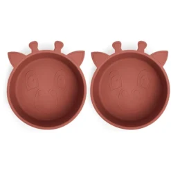 Nuuroo Siliconen Kommetje Alex Giraffe 2 Stuks, Mahonie -Lief En Klein nuuroo siliconen kommetje alex giraffe 2 stuks mahonie a363220 3