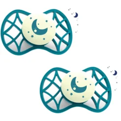 Nuvita Fopspeen Oftodontische Speen Air. 55 Cool! Glow Met Stericover 0m+, Design Emerland, 2 Stuks