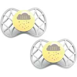 Nuvita Soother Symmetrische Speen Air. 55 Cool! Glow Met Stericover 6m+, Design Suiker Cookie , 2 Stuks