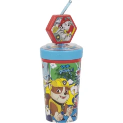 P:os Drinkbeker Paw Patrol Met Rietje 475 Ml, 3D Figuur