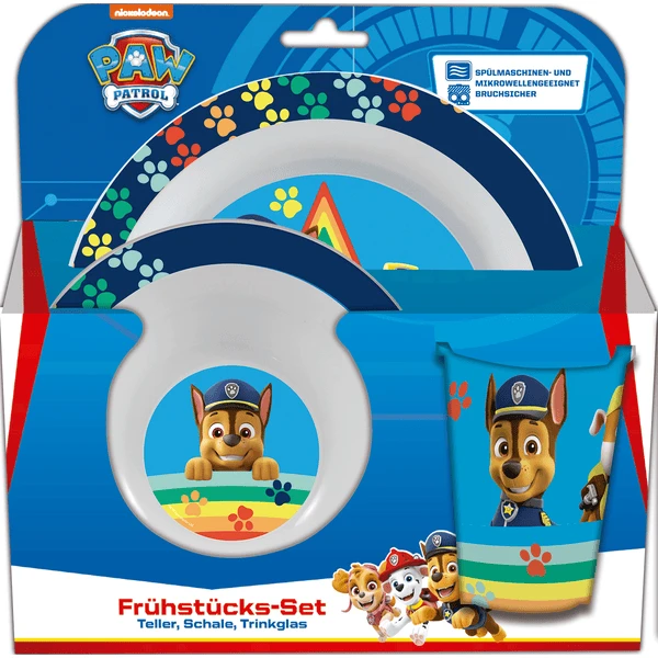 P:os Ontbijtset Paw Patrol, Jongen, 3st. 2 P:os Ontbijtset Paw Patrol, Jongen, 3st. - Afbeelding 2