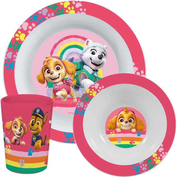 P:os Ontbijtset Paw Patrol, Meisje, 3st. 1 P:os Ontbijtset Paw Patrol, Meisje, 3st.